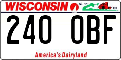 WI license plate 240OBF