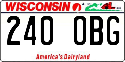 WI license plate 240OBG