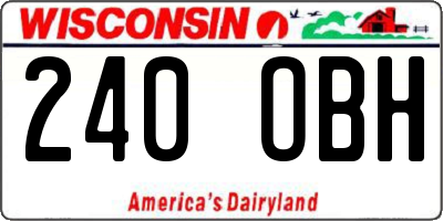 WI license plate 240OBH