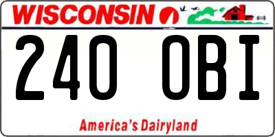 WI license plate 240OBI