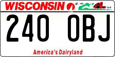WI license plate 240OBJ