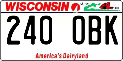 WI license plate 240OBK