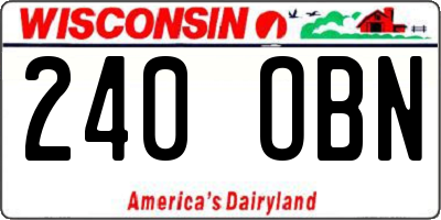 WI license plate 240OBN
