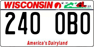 WI license plate 240OBO