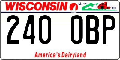 WI license plate 240OBP