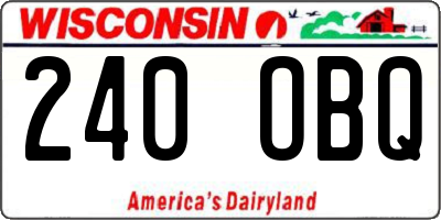 WI license plate 240OBQ