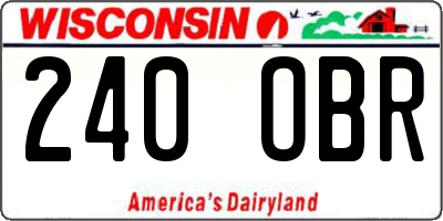 WI license plate 240OBR