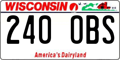WI license plate 240OBS