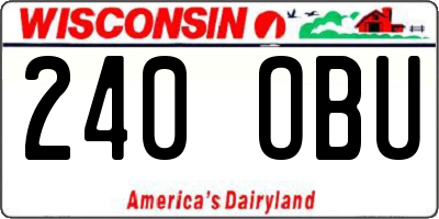 WI license plate 240OBU