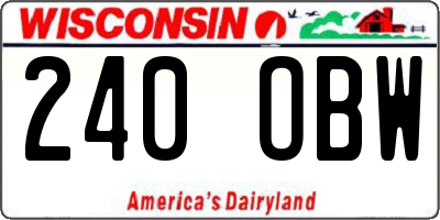 WI license plate 240OBW