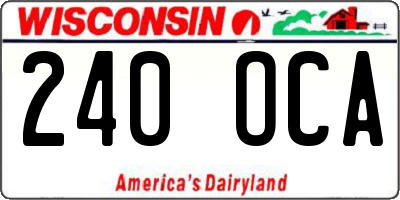 WI license plate 240OCA