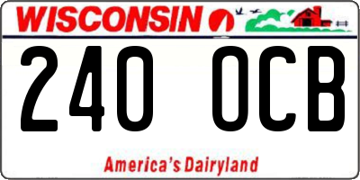 WI license plate 240OCB
