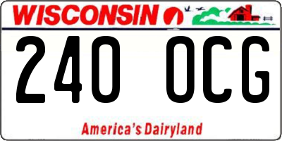WI license plate 240OCG