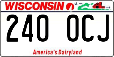 WI license plate 240OCJ