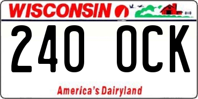 WI license plate 240OCK