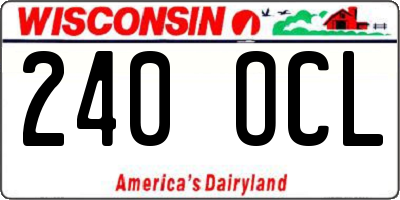 WI license plate 240OCL