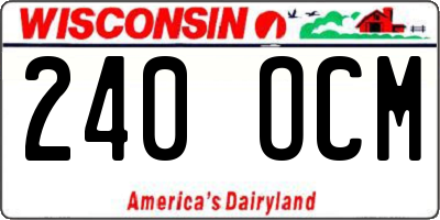 WI license plate 240OCM
