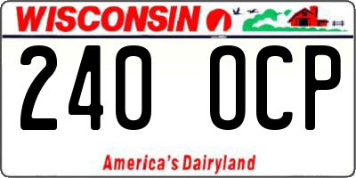 WI license plate 240OCP
