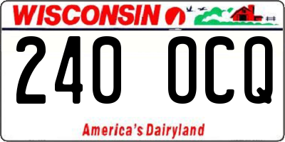 WI license plate 240OCQ