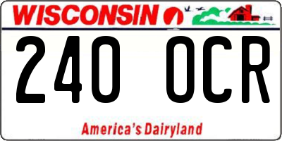 WI license plate 240OCR