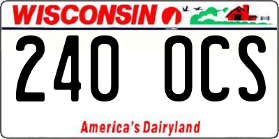 WI license plate 240OCS