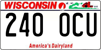 WI license plate 240OCU