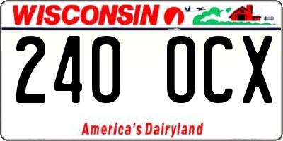 WI license plate 240OCX
