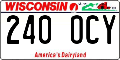 WI license plate 240OCY