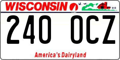 WI license plate 240OCZ