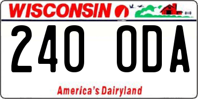 WI license plate 240ODA