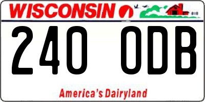 WI license plate 240ODB