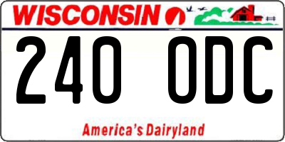 WI license plate 240ODC