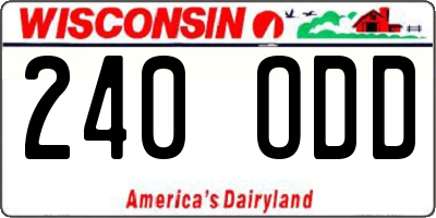 WI license plate 240ODD
