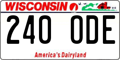 WI license plate 240ODE