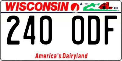 WI license plate 240ODF