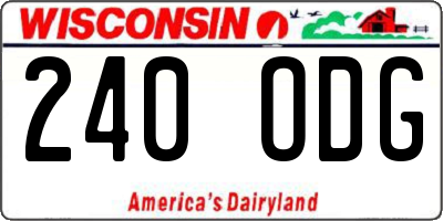WI license plate 240ODG
