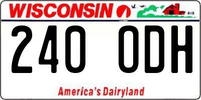 WI license plate 240ODH
