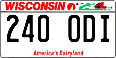 WI license plate 240ODI