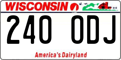 WI license plate 240ODJ