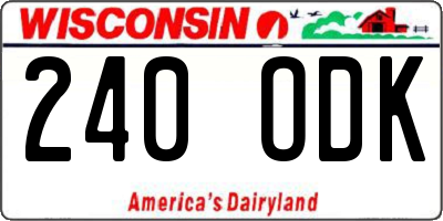 WI license plate 240ODK