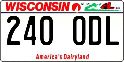 WI license plate 240ODL