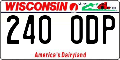 WI license plate 240ODP
