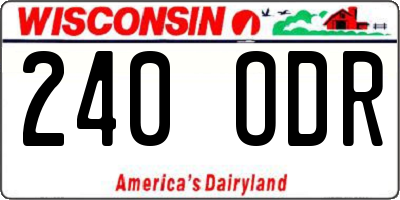 WI license plate 240ODR