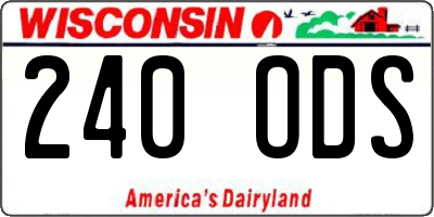 WI license plate 240ODS