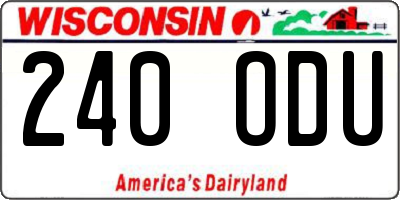 WI license plate 240ODU