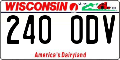 WI license plate 240ODV