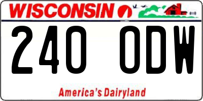 WI license plate 240ODW