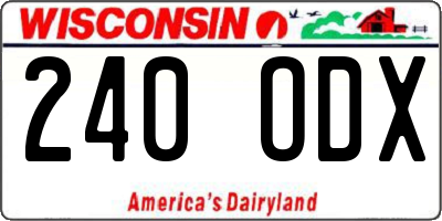 WI license plate 240ODX