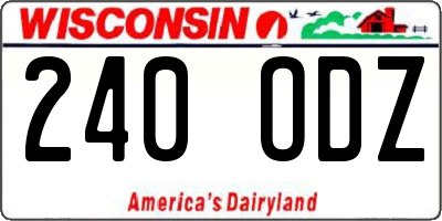 WI license plate 240ODZ