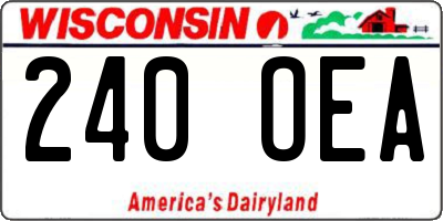 WI license plate 240OEA